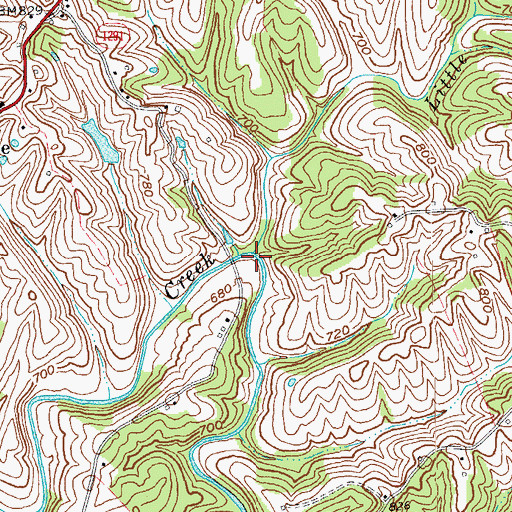 Topographic Map of Little Beaver Creek, KY