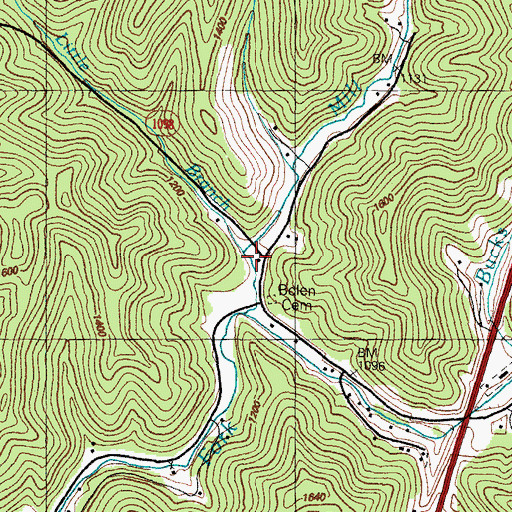 Topographic Map of Little Branch, KY