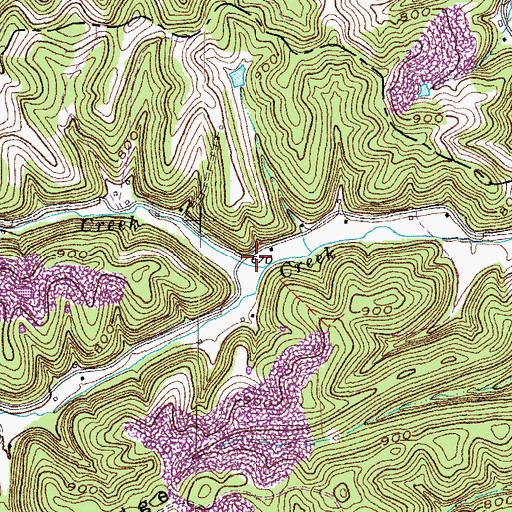 Topographic Map of Little Brushy Creek, KY