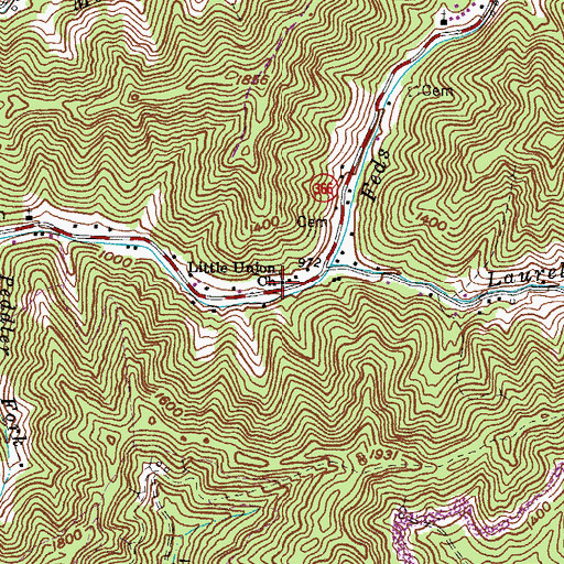 Topographic Map of Little Union Church, KY
