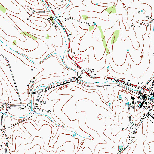 Topographic Map of Locust Fork, KY