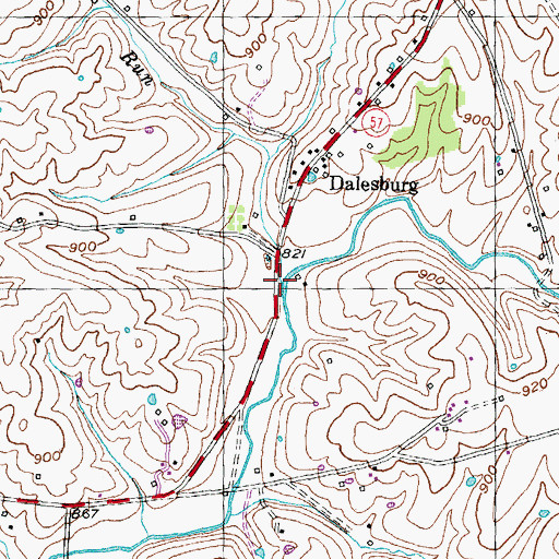 Topographic Map of Logan Run, KY