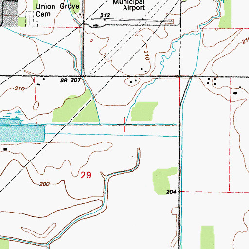 Topographic Map of Gum Creek, AR