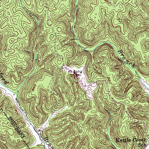 Topographic Map of Long Cemetery, KY
