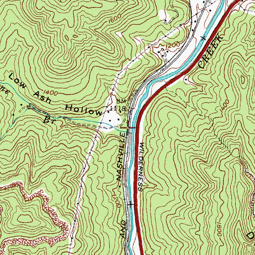 Topographic Map of Low Ash Hollow, KY