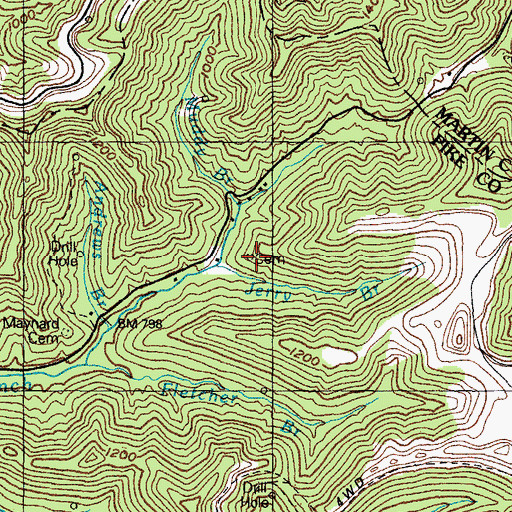 Topographic Map of Lowe Cemetery, KY