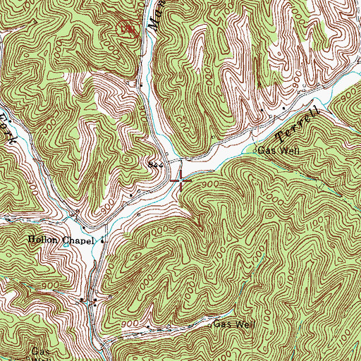 Topographic Map of Mandy Holland Fork, KY