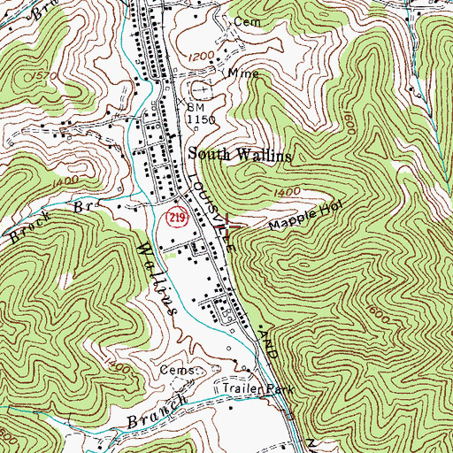 Topographic Map of Mapple Hollow, KY