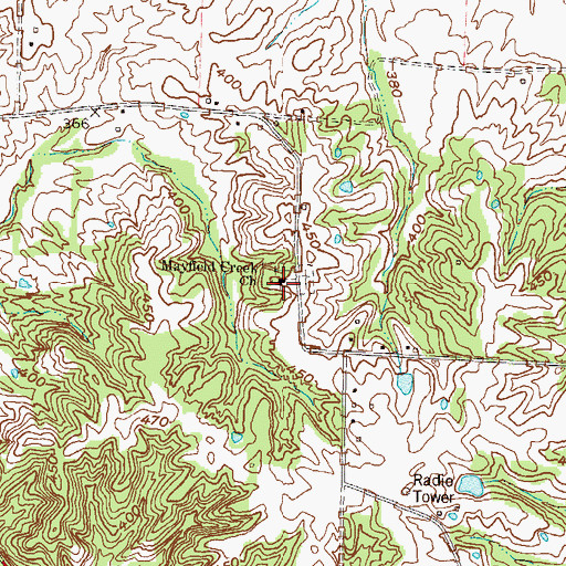 Topographic Map of Mayfield Creek Church, KY