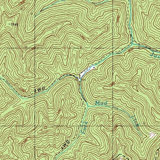 Topographic Map of Maynard Fork, KY
