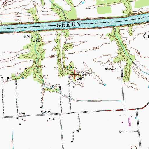 Topographic Map of McCain Cemetery, KY