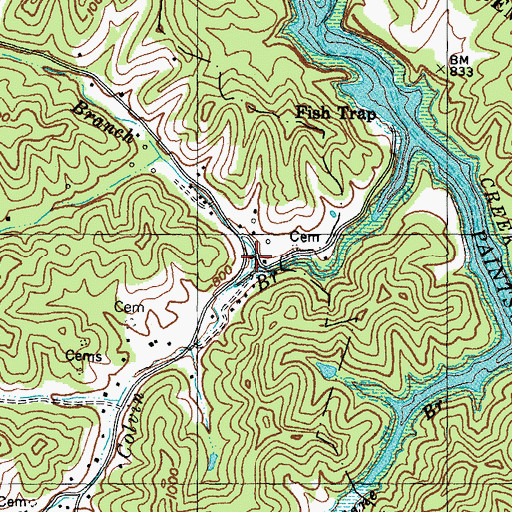 Topographic Map of McCarty Branch, KY