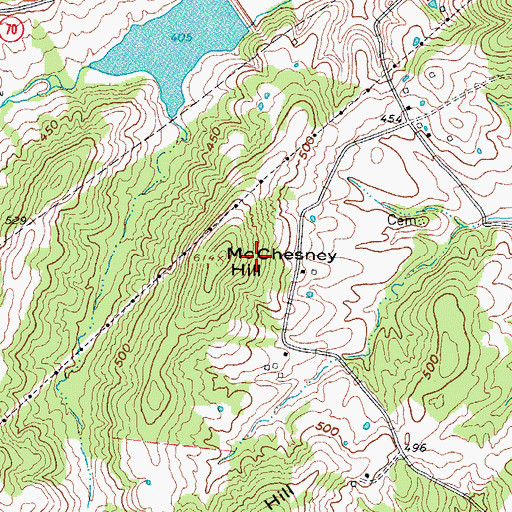 Topographic Map of McChesney Hill, KY