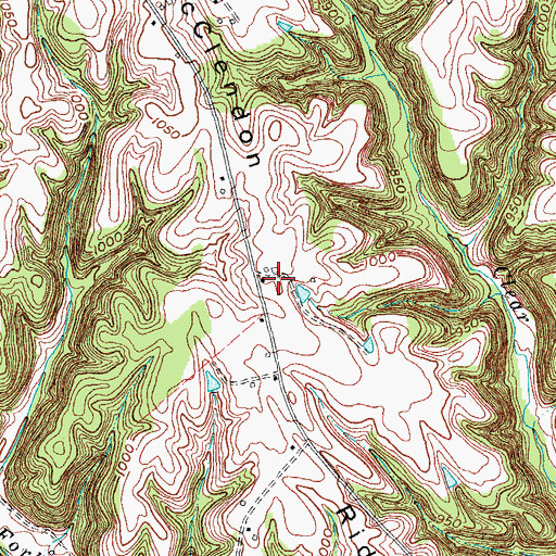 Topographic Map of McClendon Ridge, KY
