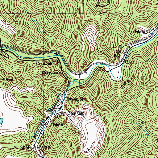 Topographic Map of McGee Branch, KY