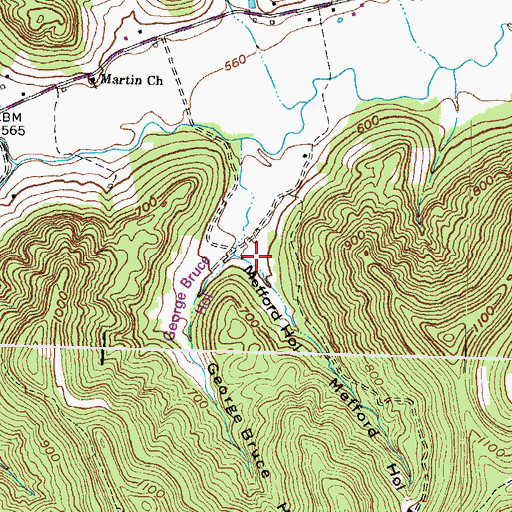 Topographic Map of Mefford Hollow, KY