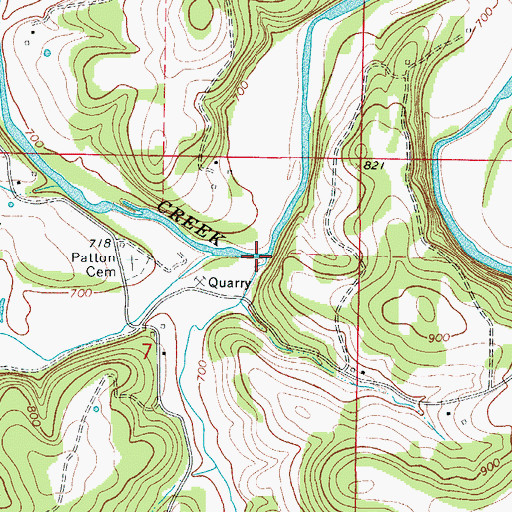 Topographic Map of Hampton Creek, AR
