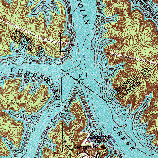 Topographic Map of Middle Fork Indian Creek, KY
