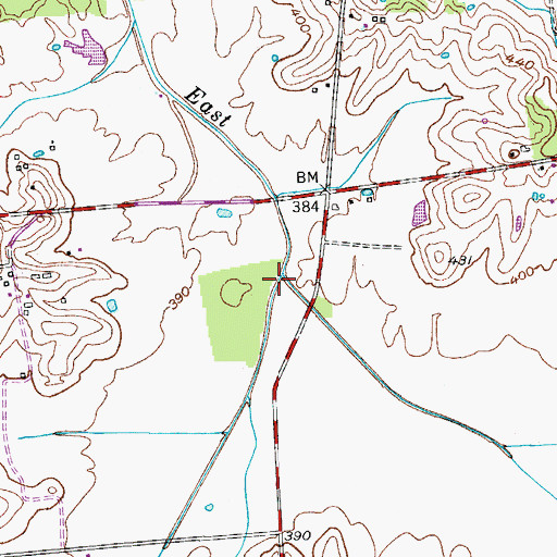 Topographic Map of Middle Fork Knoblick Creek, KY