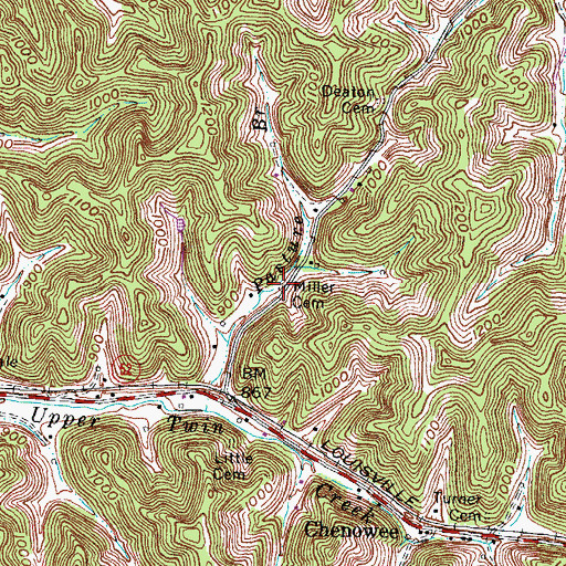 Topographic Map of Miller Cemetery, KY