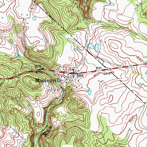 Topographic Map of Mooleyville, KY