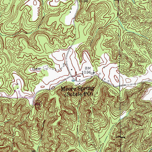 Topographic Map of Moore Spring, KY