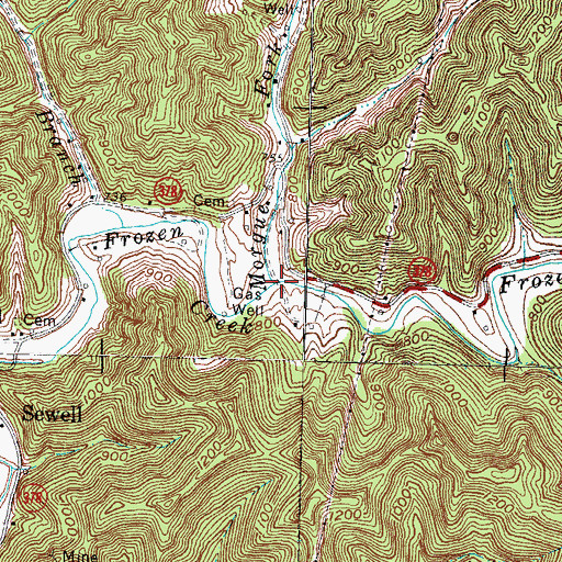 Topographic Map of Morgue Fork, KY