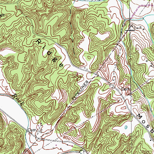 Topographic Map of Mosby Ridge, KY