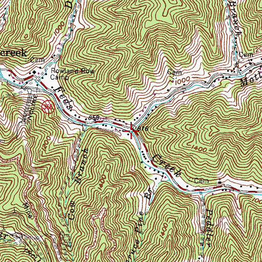 Topographic Map of Motley Fork, KY