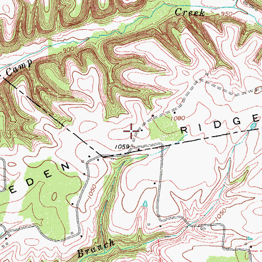 Topographic Map of Mount Eden Ridge, KY
