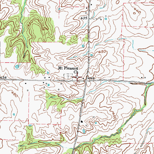 Topographic Map of Mount Pleasant Church, KY