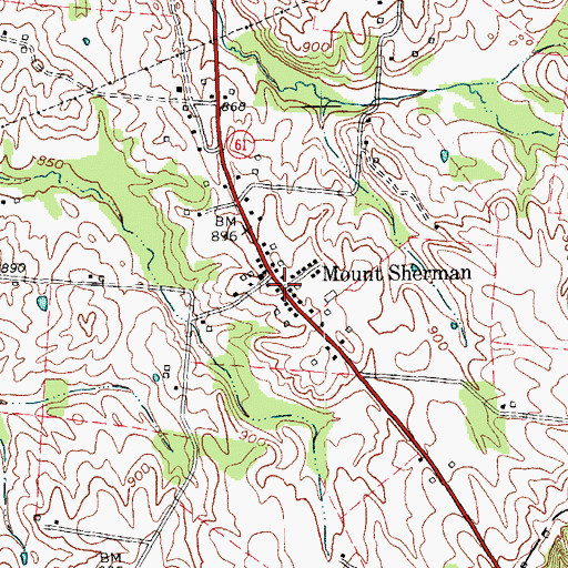 Topographic Map of Mount Sherman, KY