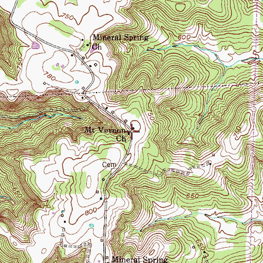 Topographic Map of Mount Vernon Church, KY