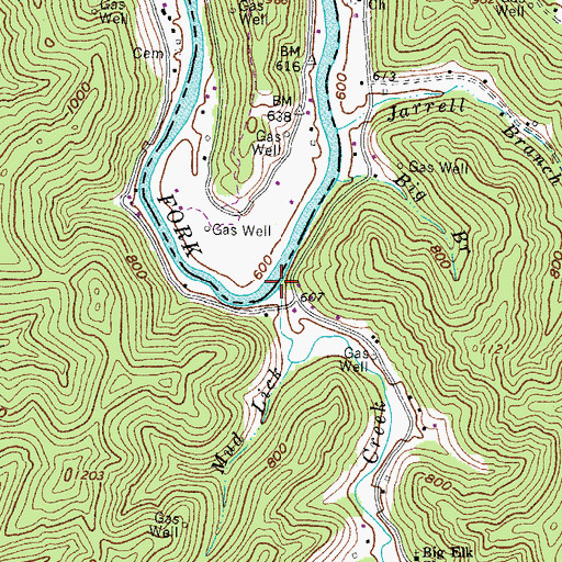 Topographic Map of Mud Lick, KY