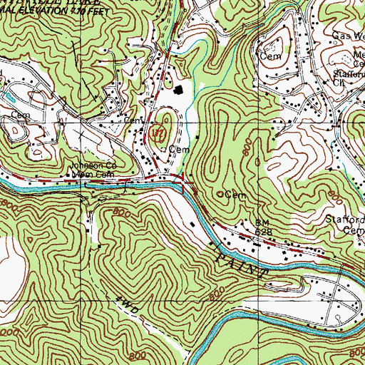 Topographic Map of Mudlick Creek, KY