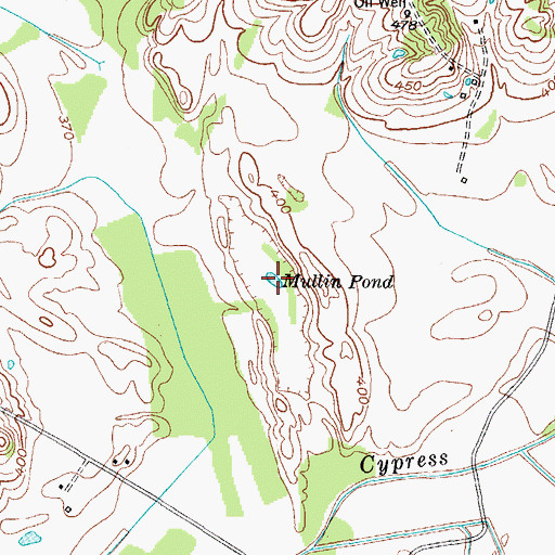 Topographic Map of Mullin Pond (historical), KY