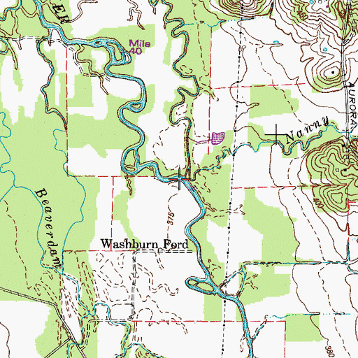 Topographic Map of Nanny Creek, KY
