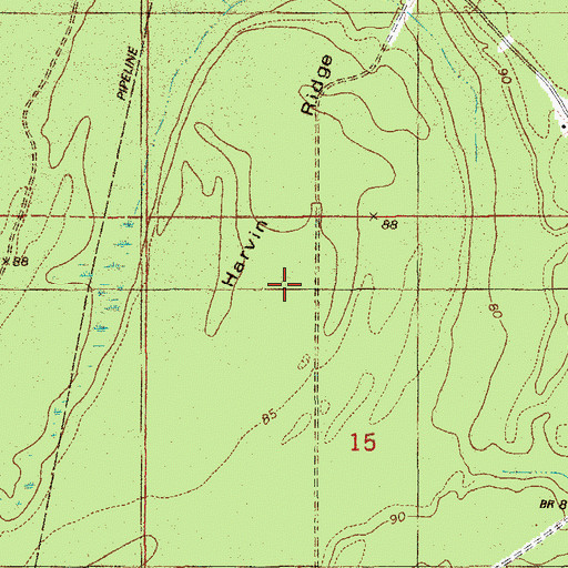 Topographic Map of Harvin Ridge, AR