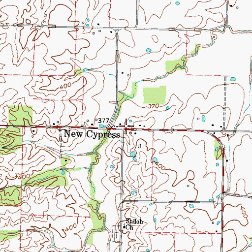 Topographic Map of New Cypress, KY