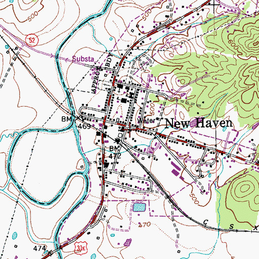 Topographic Map of New Haven, KY