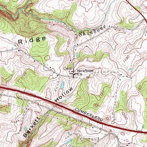 Topographic Map of Newhope Church, KY