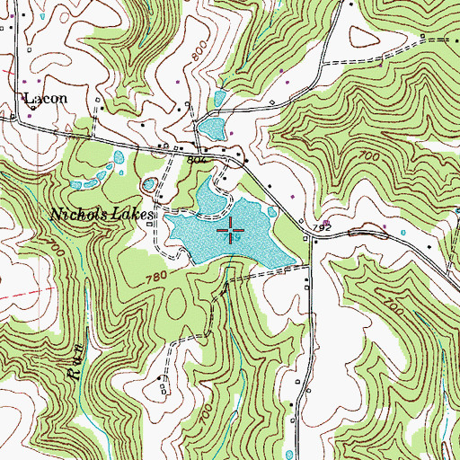 Topographic Map of Nichols Lake, KY