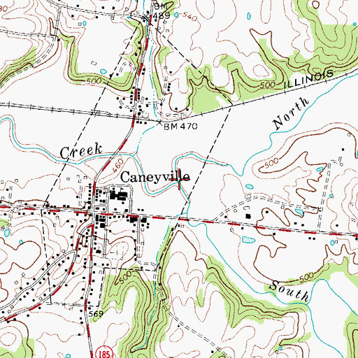 Topographic Map of North Caney Creek Fork, KY