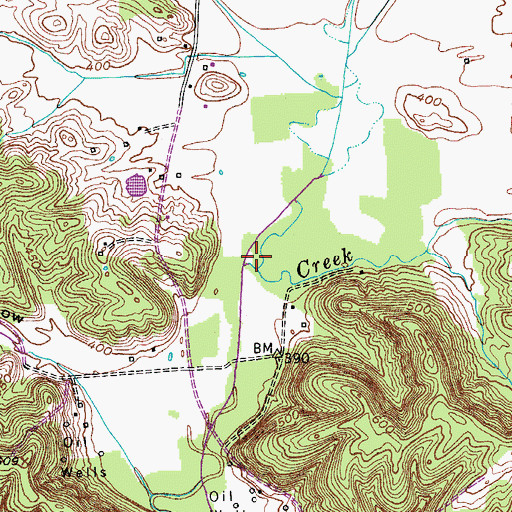 Topographic Map of North Fork Barnett Creek, KY