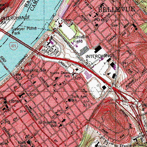 Topographic Map of Notre Dame School (historical), KY