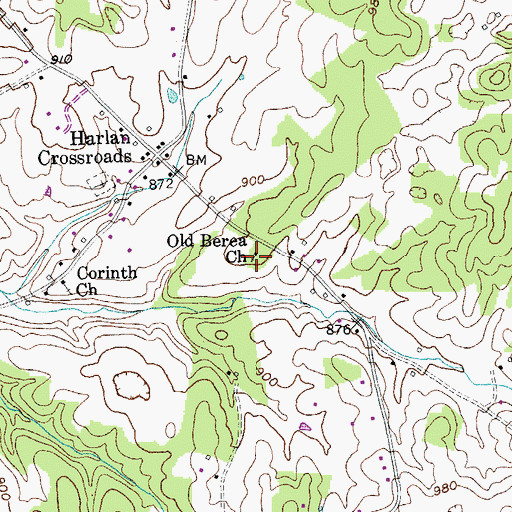 Topographic Map of Old Berea Church, KY