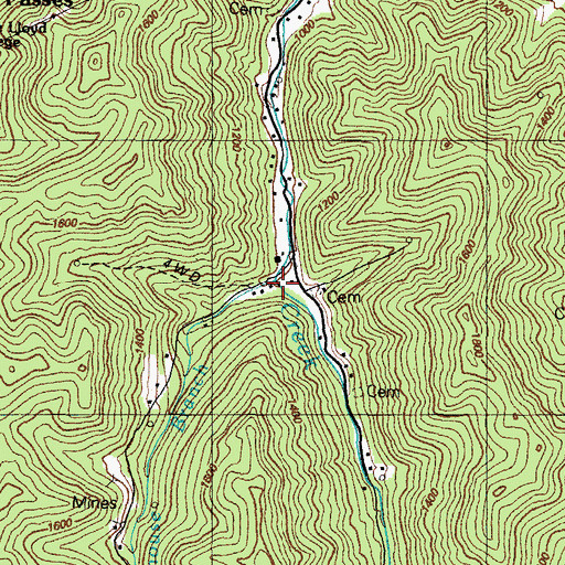 Topographic Map of Oldhouse Branch, KY