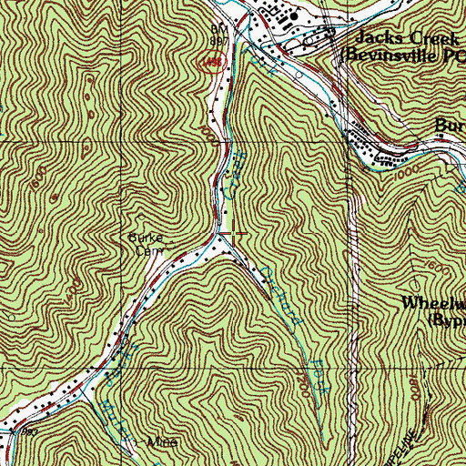 Topographic Map of Orchard Fork, KY
