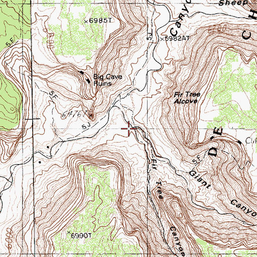Topographic Map of Giant Canyon, AZ