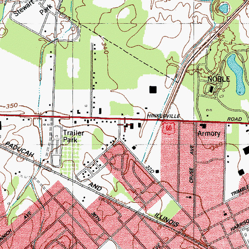 Topographic Map of Park Avenue Church, KY